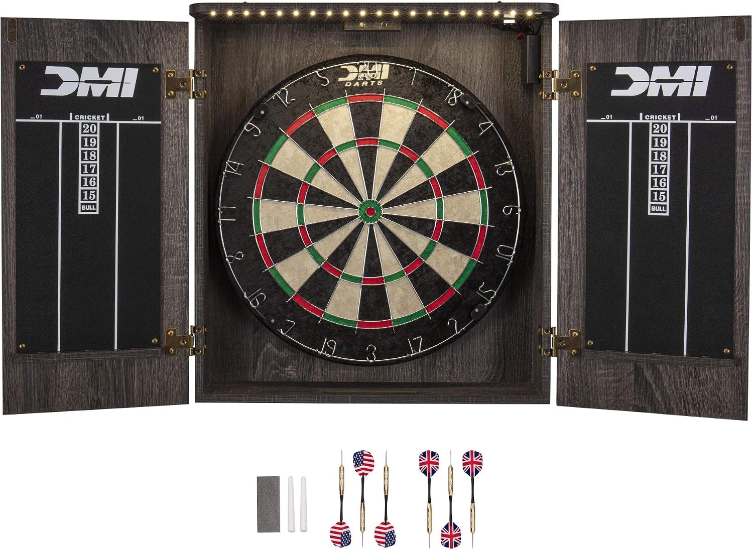 Electronic Dartboard Cabinet - ^Paris Bristle Dartboard Kastsets - Inclusief