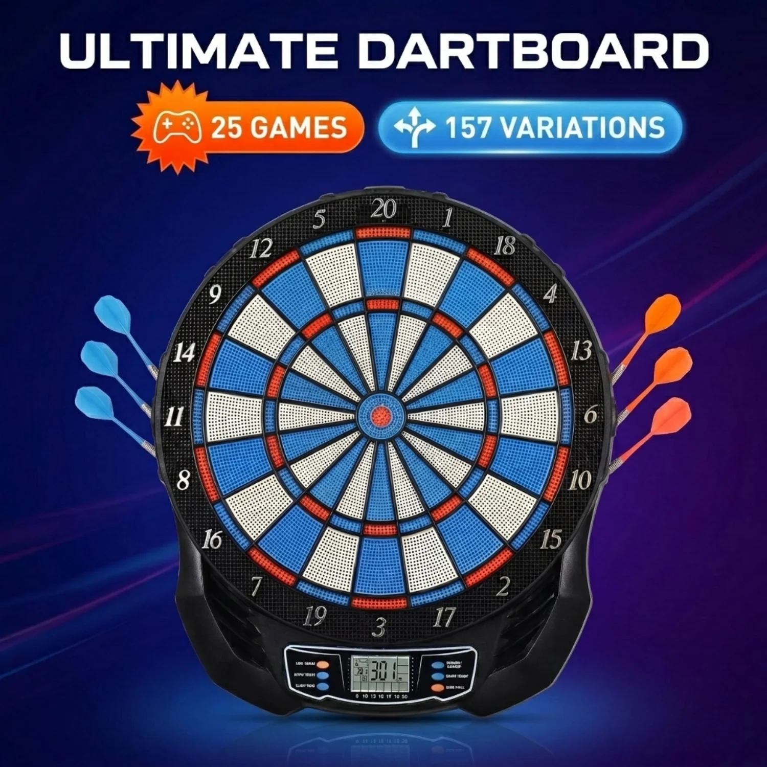 Electronic Dartboard Cabinet - DartVibe geavanceerd elektronisch dartbord met professionele