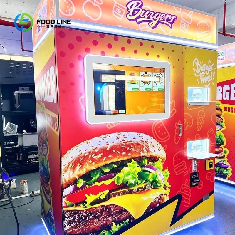Popcorn Vending Machine - Geavanceerde automatische hamburgerverkoopautomaat 24/7 selfservice touchscreen